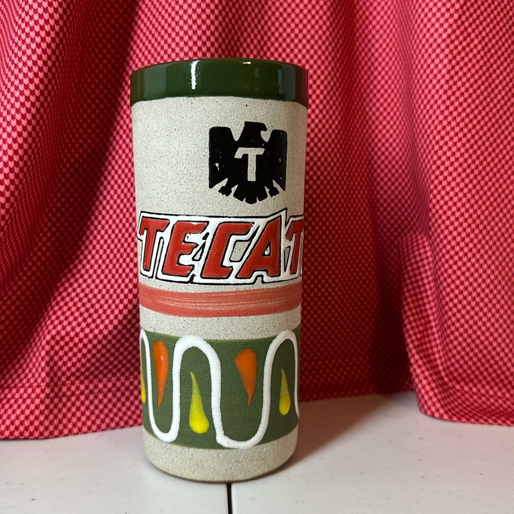 Tecate Cerveza terracotta Beer Mug, handcrafted by artisans, like new condition